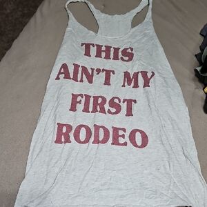 Gray Tank Top with Red Text